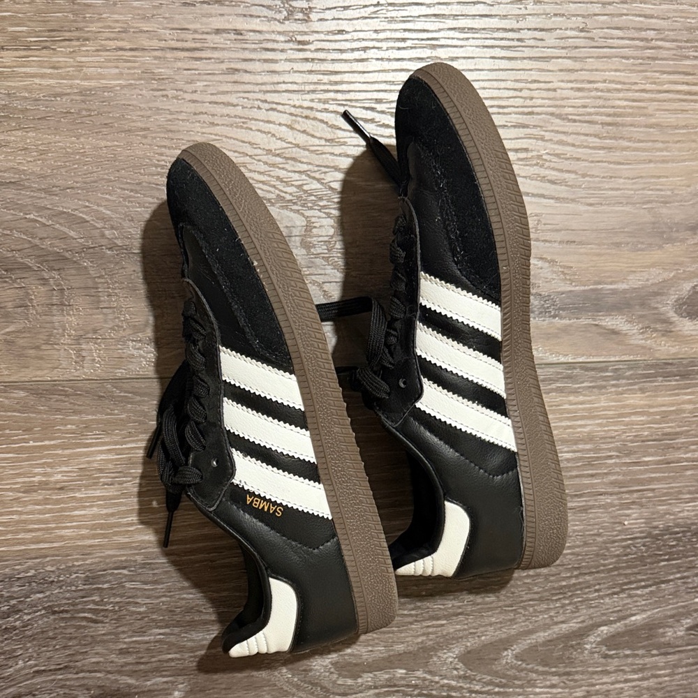 adidas Samba Black White with Gum Sole - Picture 3 of 4